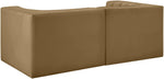 Rummi - Velvet Performance Fabric Upholstered 2 Piece Modular Loveseat