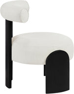 Calder - Linen Textured Fabric Upholstered Accent Chair - Painted Black Base
