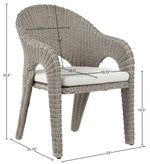 Seacrest - Olefin Water Resistant Fabric And Wicker Outdoor Patio Dining Chair