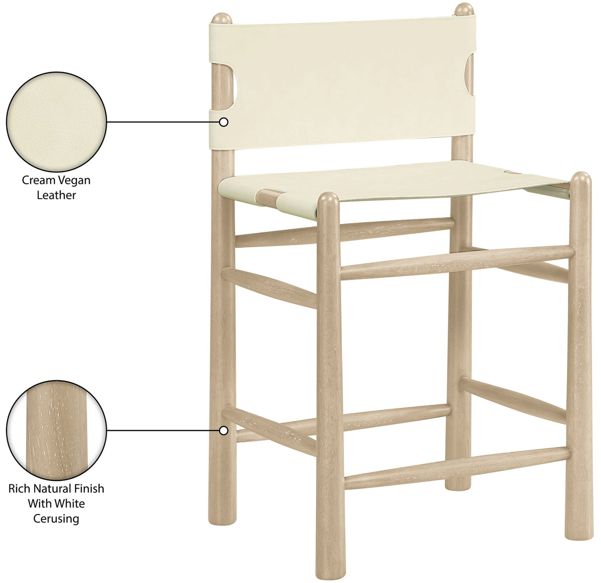 Santos - Upholstered Counter Stool With Stained Natural Base