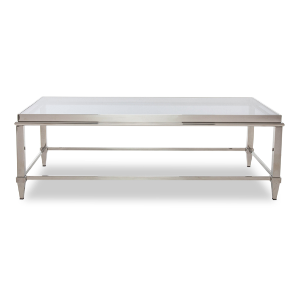 Agar Modern Glass & Stainless Steel Coffee Table by VIG Furniture - View 1