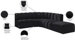 Arc - Velvet 5 Piece Corner Modular Sofa