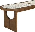 Canovia - Solid Wood And Faux Cane Bench