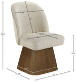 Marlowe - Linen Textured Fabric Upholstered Swivel Dining Side Chair - Stained Brown