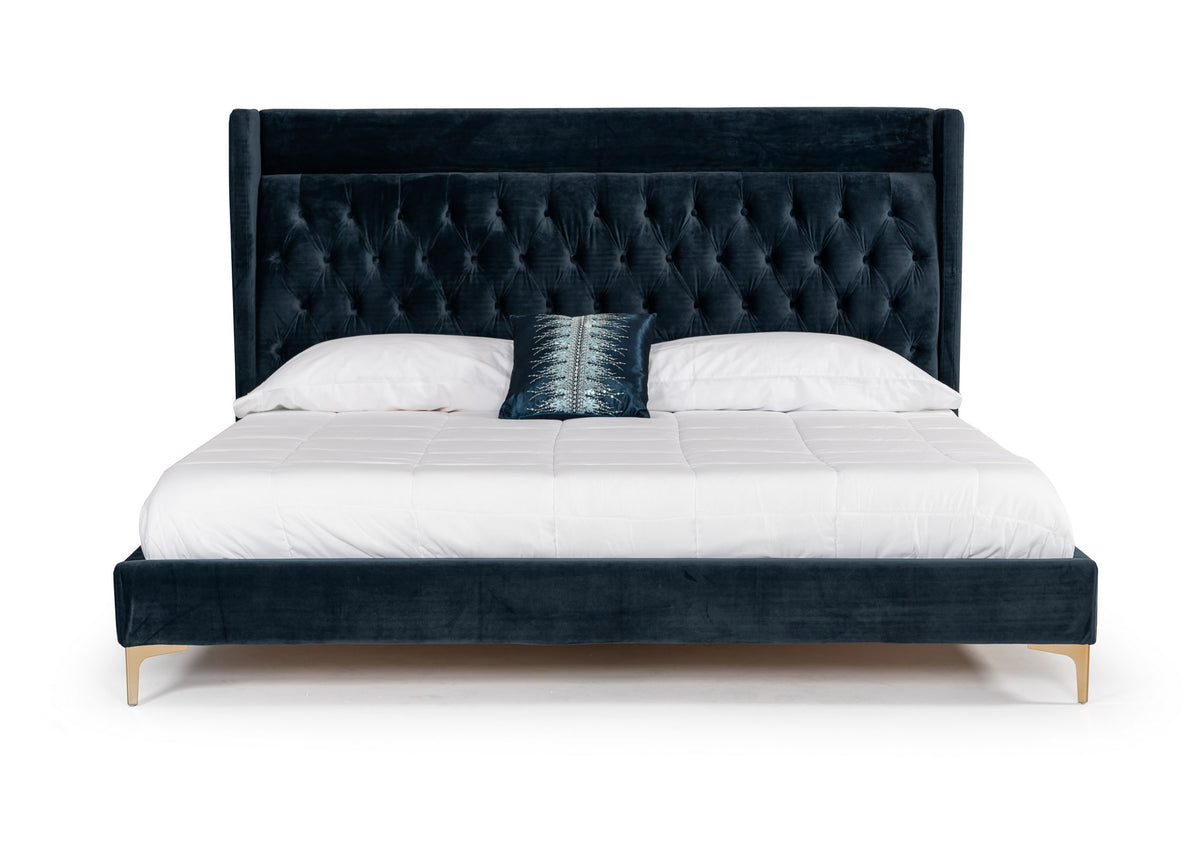 Wales Modern Blue Fabric Bed by VIG Furniture - View 4