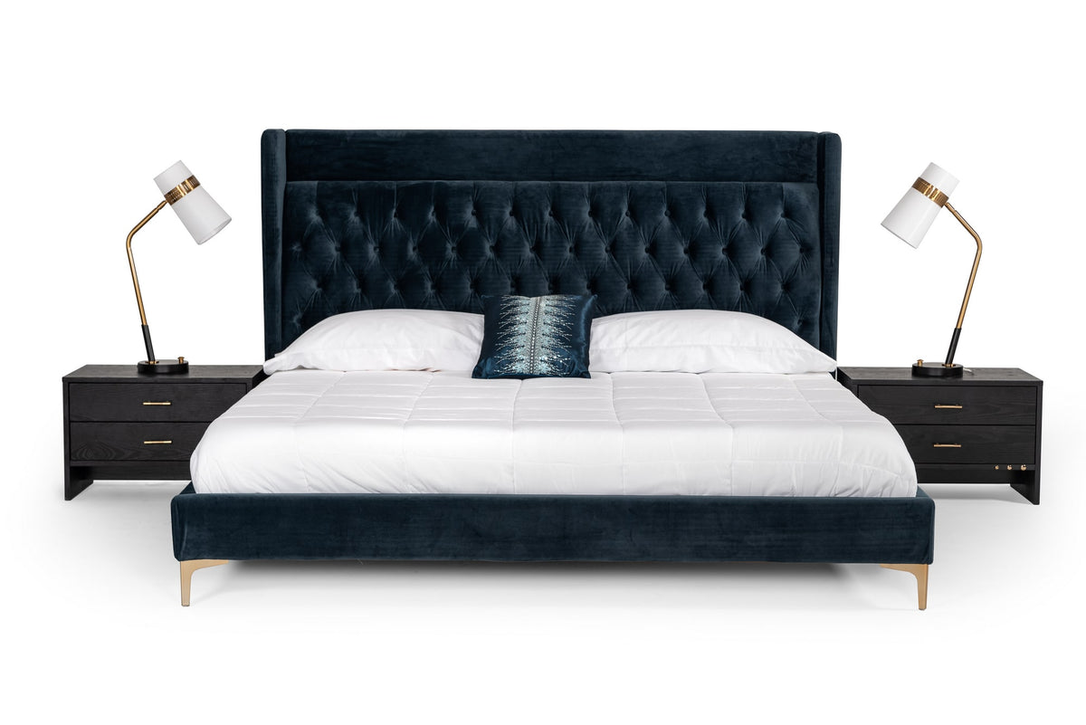 Wales Modern Blue Fabric Bed by VIG Furniture - View 7