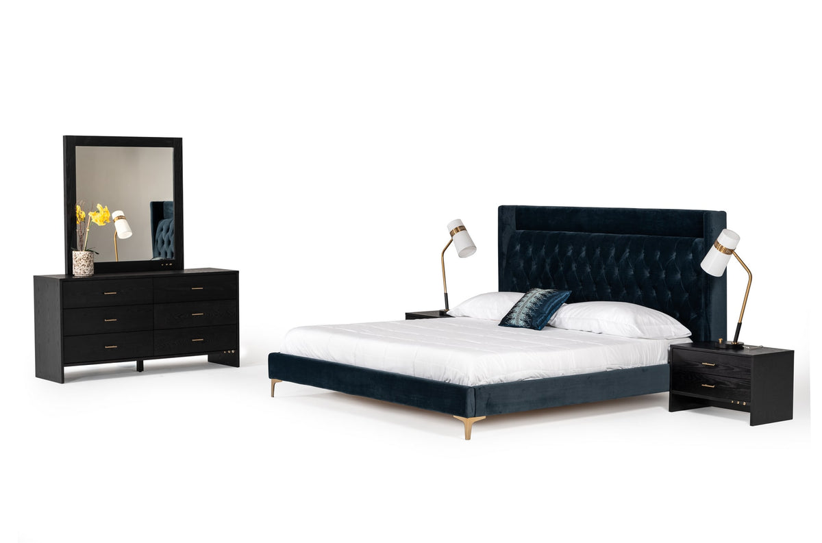 Wales Modern Blue Fabric Bed by VIG Furniture - View 5