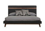 Dali Mid-Century Grey Fabric & Walnut Bed by VIG Furniture - View 1