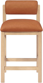 Roundhill - Faux Leather Counter Stool - Natural Frame