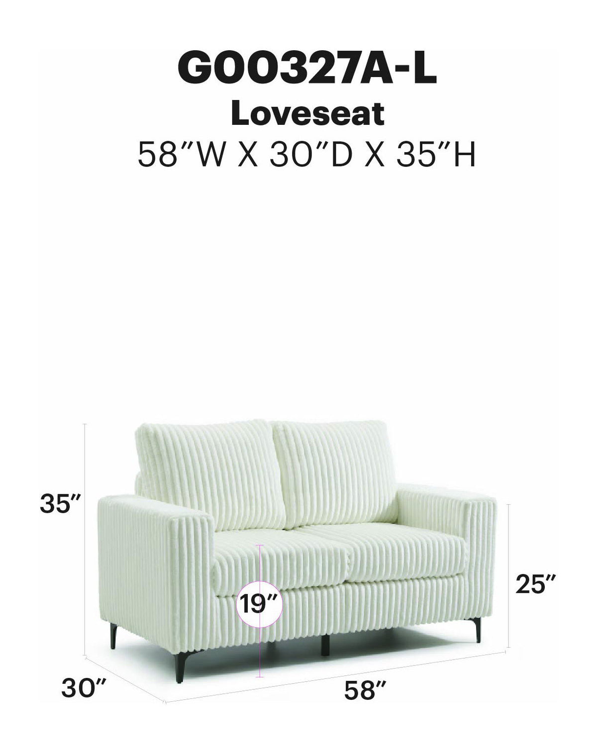 Glory Furniture - Houston - Loveseat