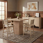 Entwine - Vegan Leather Upholstered Counter Stool - Painted Natural