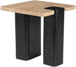 Ravenna - Genuine Travertine Top And Oak Wood Base Table