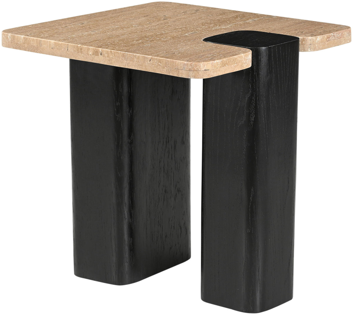 Ravenna - Genuine Travertine Top And Oak Wood Base Table