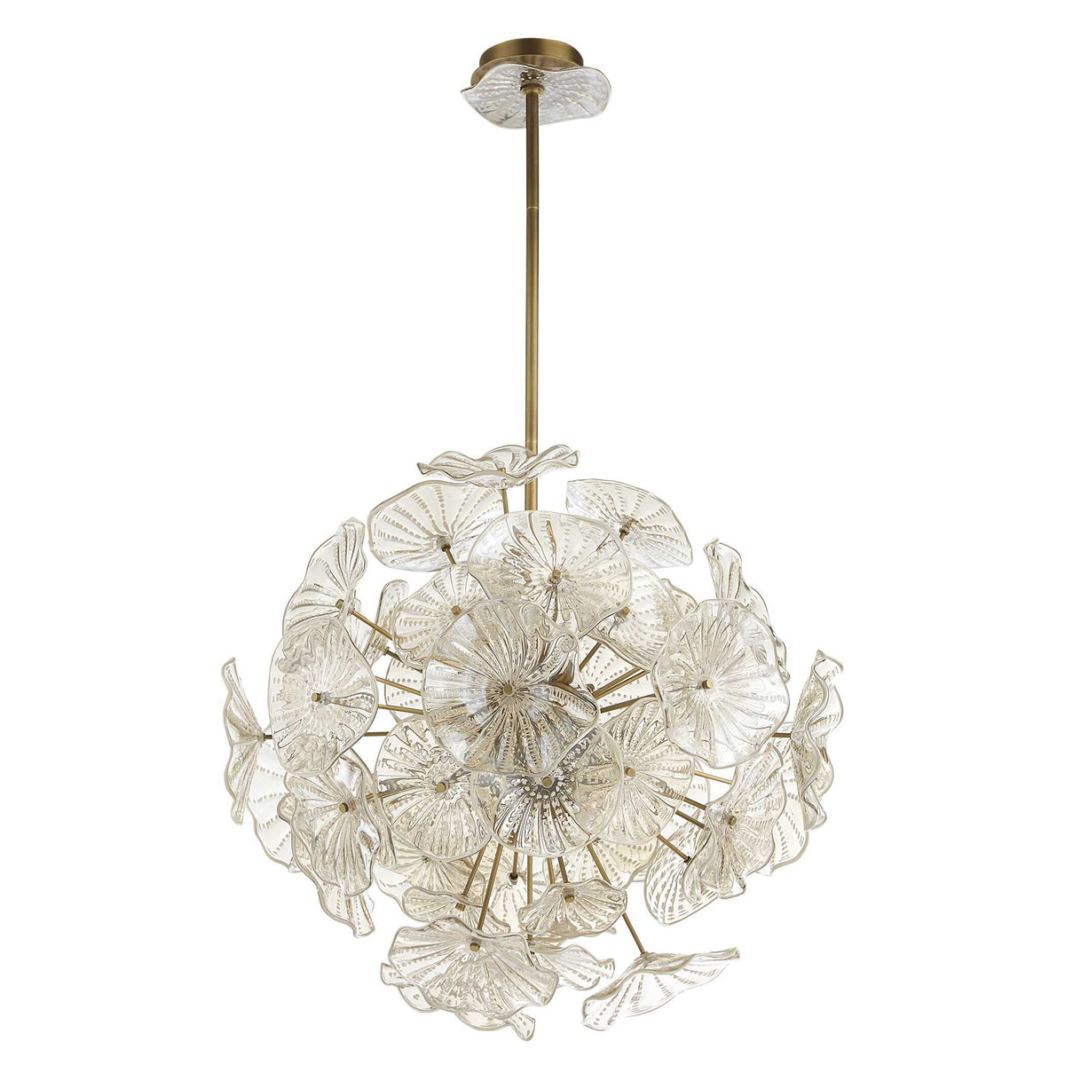 Champagne Lily Pads - Pendant - Light Antique Brass