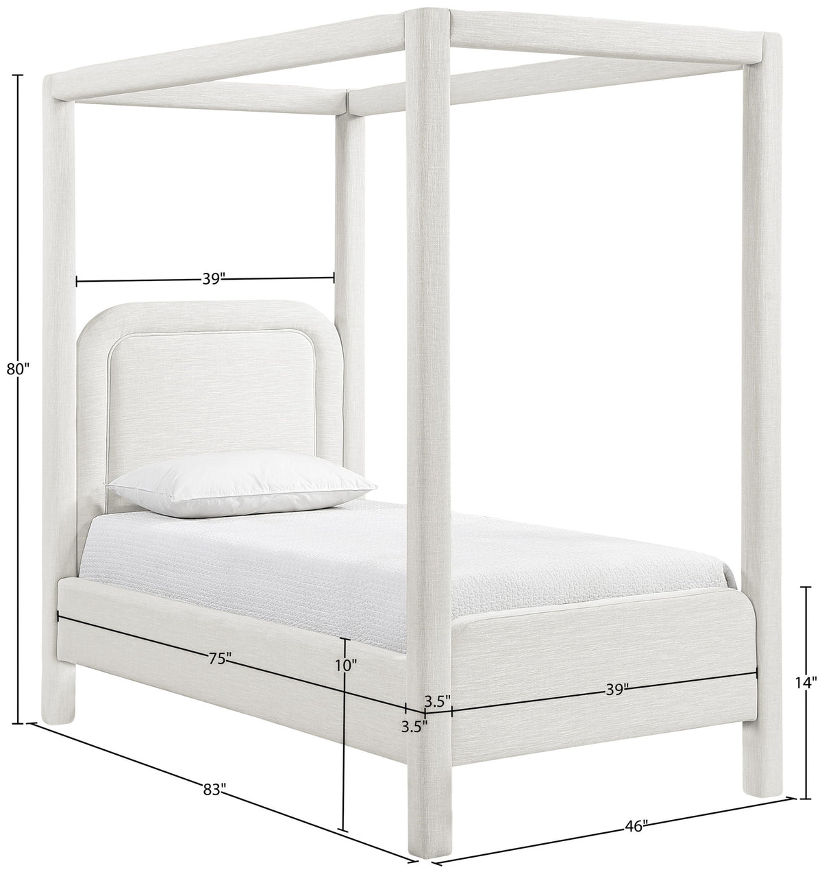 Salina - Linen Textured Fabric Upholstered Bed