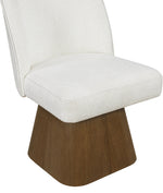 Marlowe - Linen Textured Fabric Upholstered Swivel Dining Side Chair - Stained Brown
