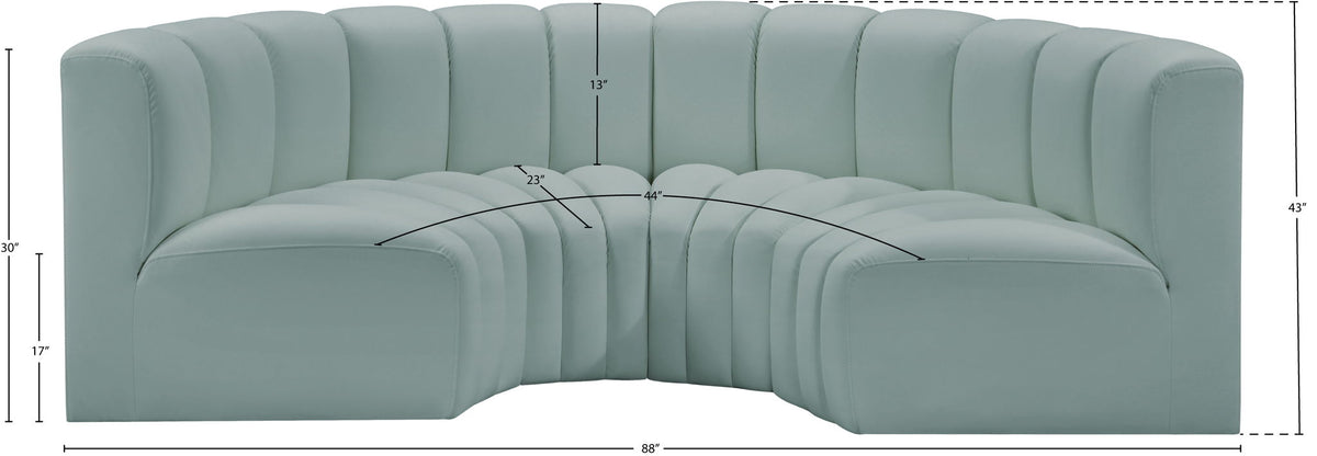 Arc - Faux Leather 4 Piece U-Shaped Modular Sofa