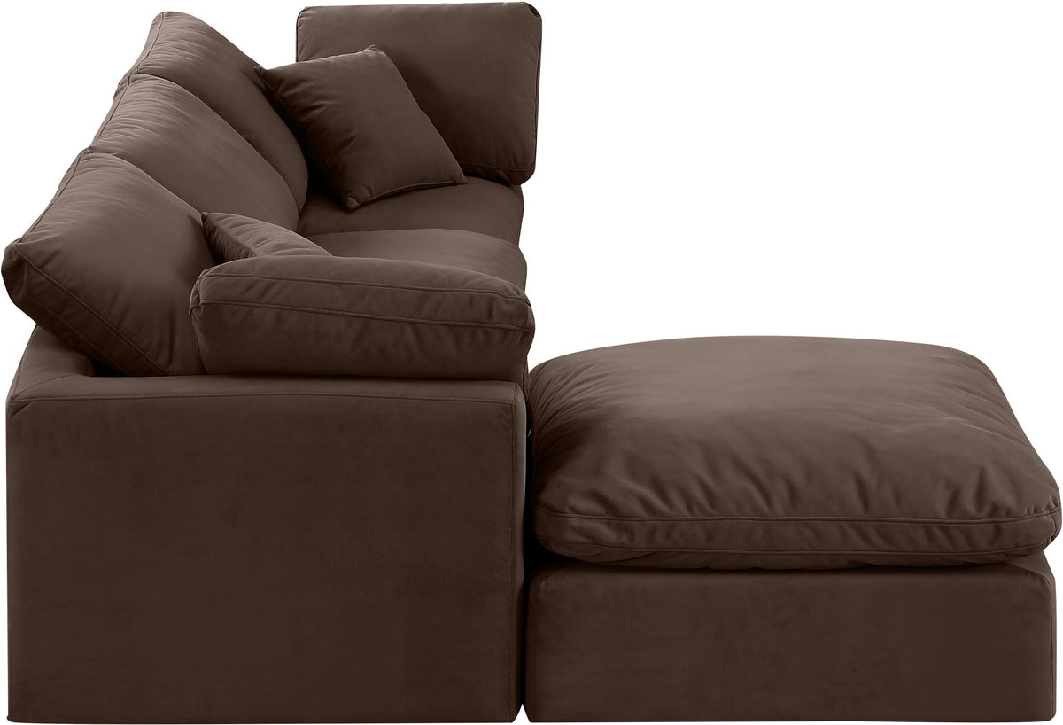 Indulge - Velvet 4 Piece Modular Sectional With Chaise