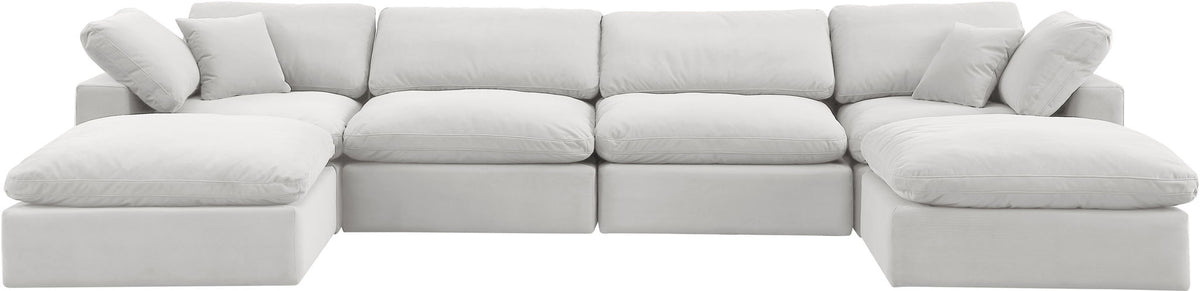 Comfy - 6 Piece Velvet Modular Double Chaise Sectional
