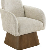 Marlowe - Linen Textured Fabric Upholstered Swivel Accent Chair - Stained Brown
