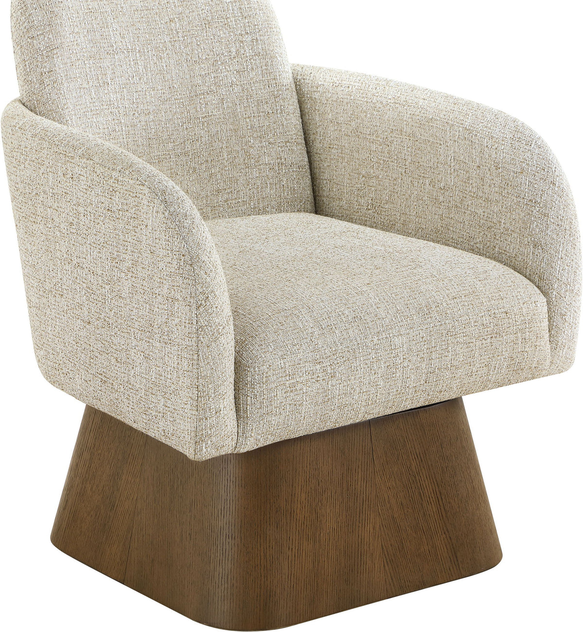 Marlowe - Linen Textured Fabric Upholstered Swivel Accent Chair - Stained Brown