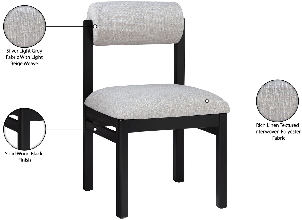 Roundhill - Fabric Dining Chair (Set of 2) - Black Frame