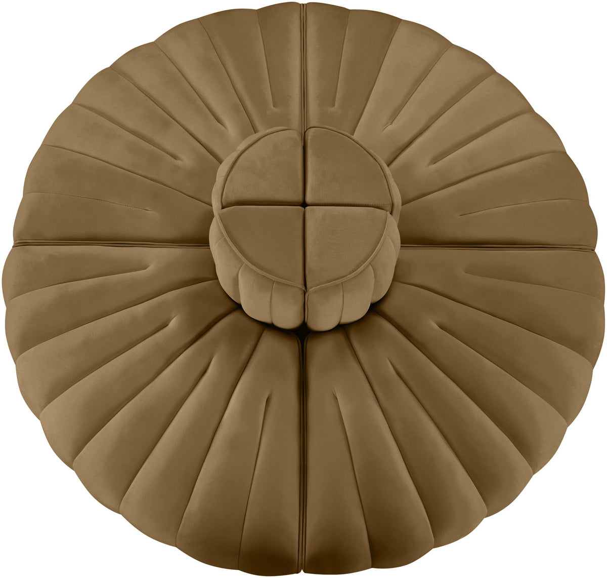 Rummi - Round Velvet Performance Fabric Upholstered 4 Piece Modular Sofa