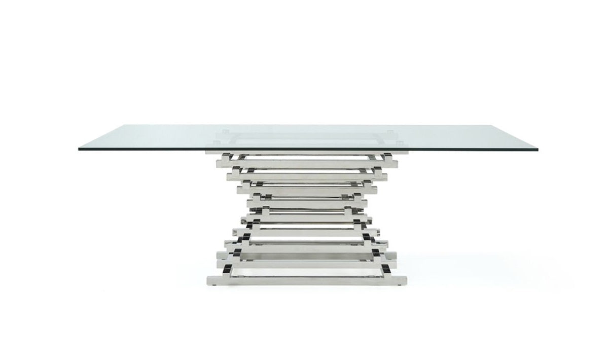 Crawford Modern Rectangular Glass Dining Table by VIG Furniture - View 8