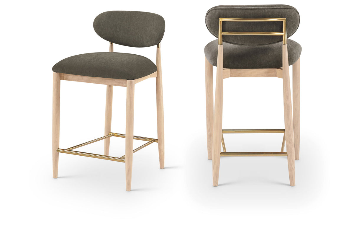 Riccio - Fabric Stool - Natural Frame