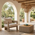 Sandbay - Olefin Water Resistant Fabric And Wicker Outdoor Patio Accent Chair