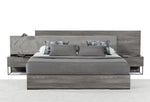 Enzo Italian Modern Grey Oak & Fabric Bed w/ Nightstands by VIG Furniture - View 2
