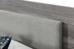 Queen Nova Enzo Italian Modern Grey Oak & Fabric Bedroom Set