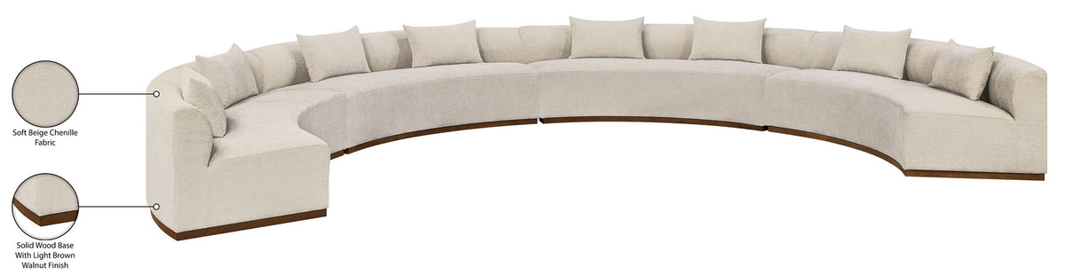 Avanti - Chenille Fabric Upholstered 4 Piece Modular Sectional