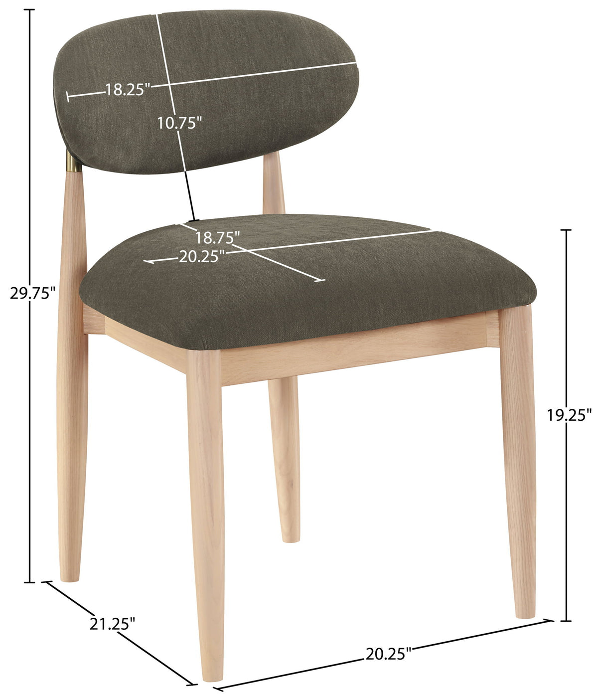 Riccio - Fabric Dining Side Chair (Set of 2) - Natural Frame