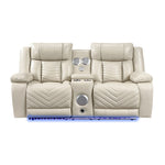 Glory Furniture - Sensa - Power Reclining Loveseat With Bluetooth Speaker And LED Belt