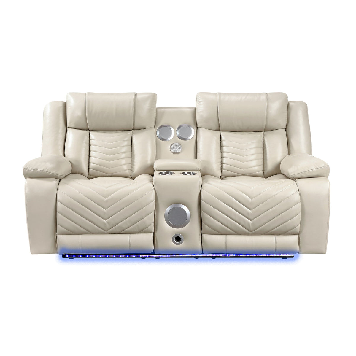 Glory Furniture - Sensa - Power Reclining Loveseat With Bluetooth Speaker And LED Belt