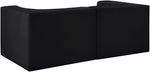 Rummi - Velvet Performance Fabric Upholstered 2 Piece Modular Loveseat