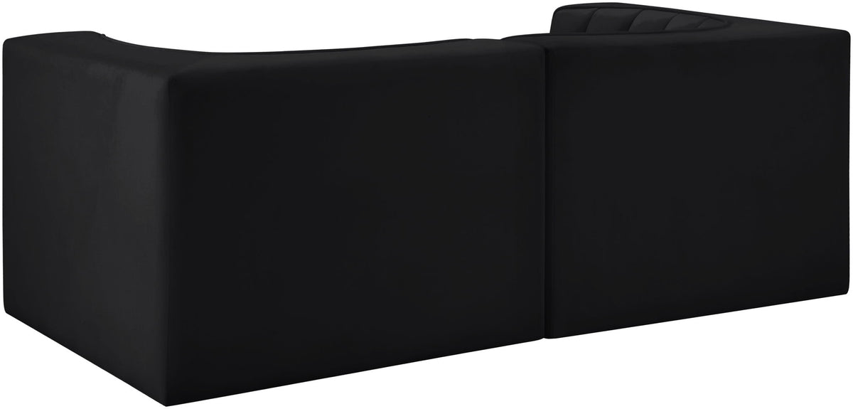 Rummi - Velvet Performance Fabric Upholstered 2 Piece Modular Loveseat