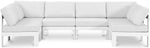 Nizuc - Outdoor Patio 6 Piece Modular Sectional With White Frame