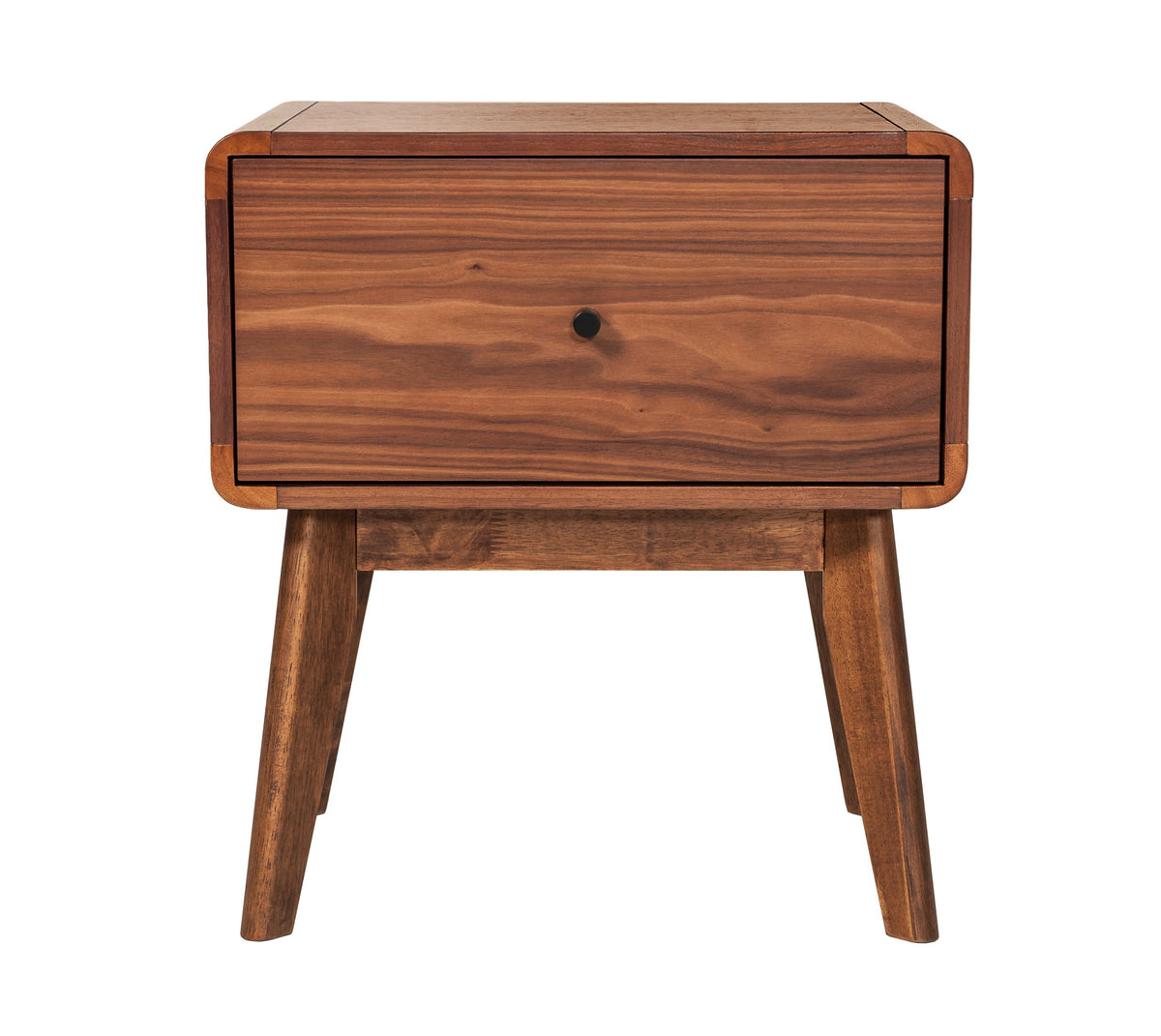 Eastern King Carmen + Marshall Mid-Century Modern Walnut Bed + Nightstands Set