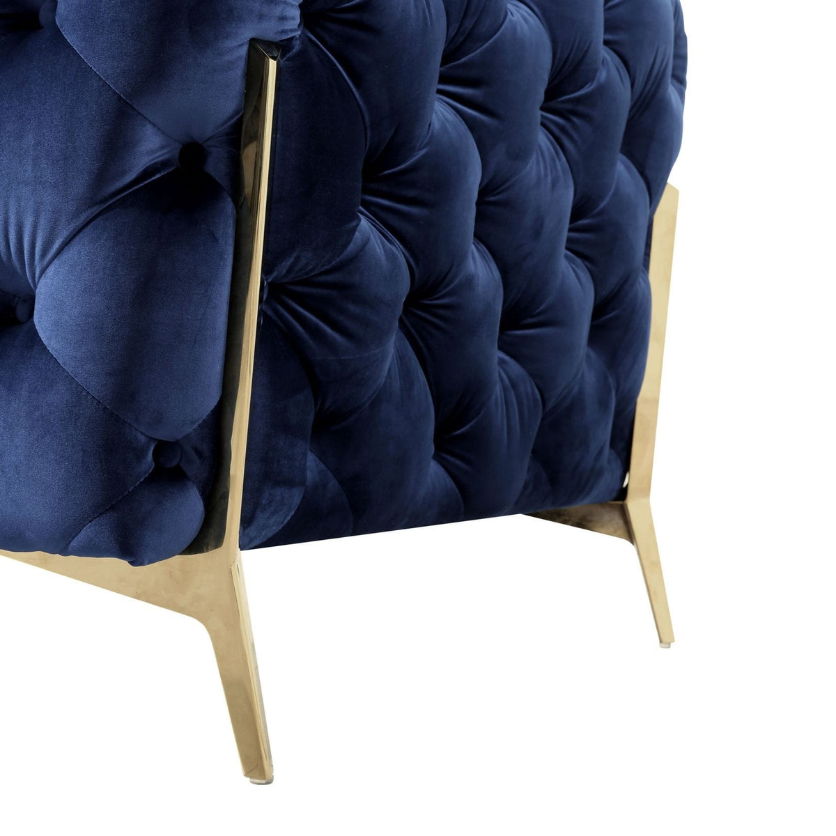 Sheila - Transitional Dark Blue Fabric Loveseat by VIG Furniture - View 2