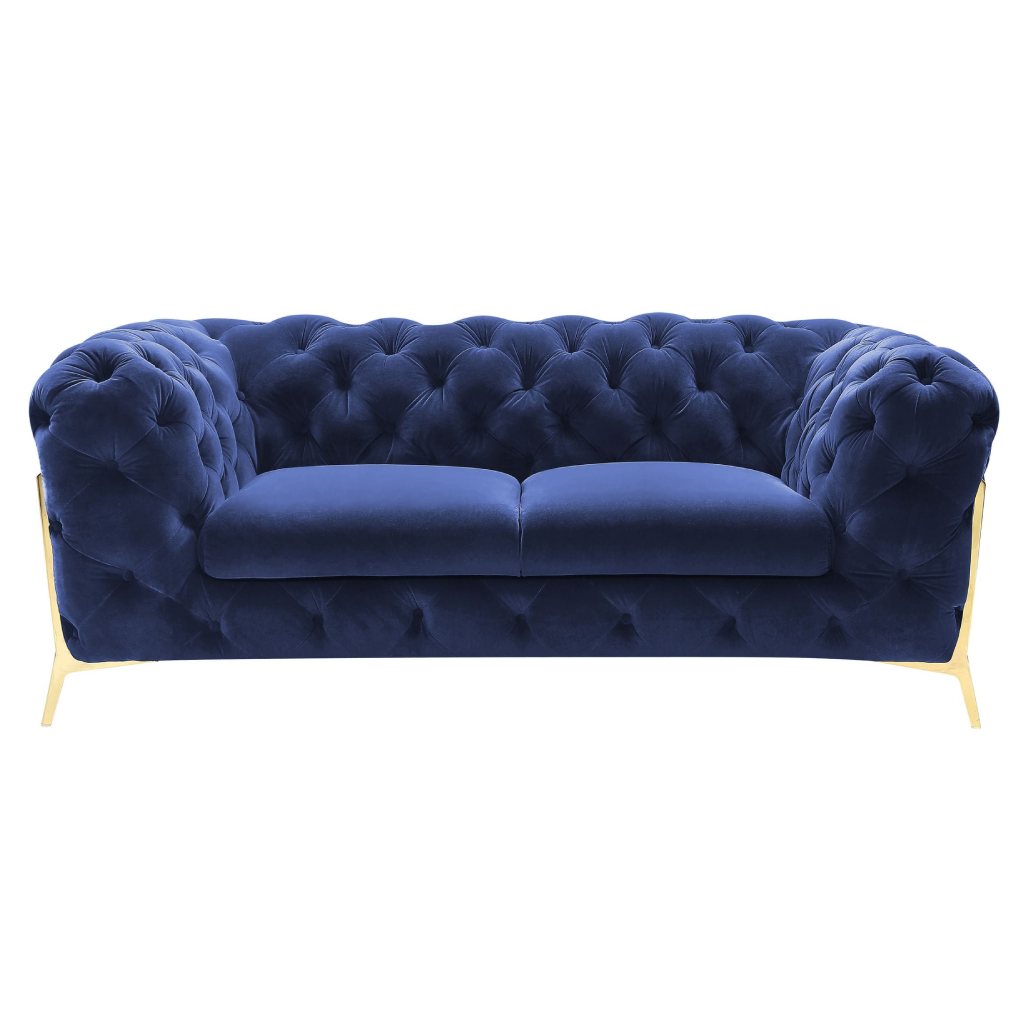 Sheila - Transitional Dark Blue Fabric Loveseat by VIG Furniture - View 1