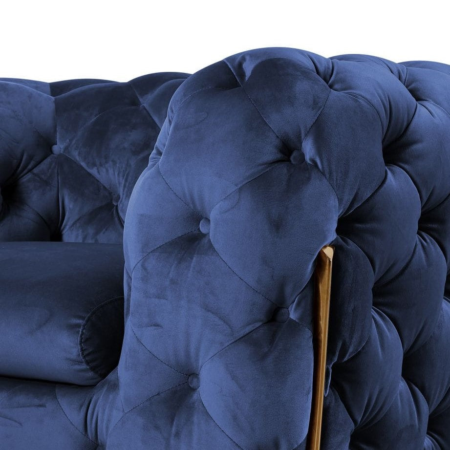 Sheila - Transitional Dark Blue Fabric Loveseat by VIG Furniture - View 3