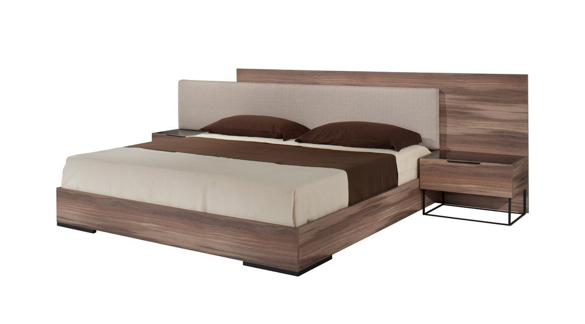 Matteo - Italian Modern Walnut & Fabric Bed by VIG Furniture - View 11