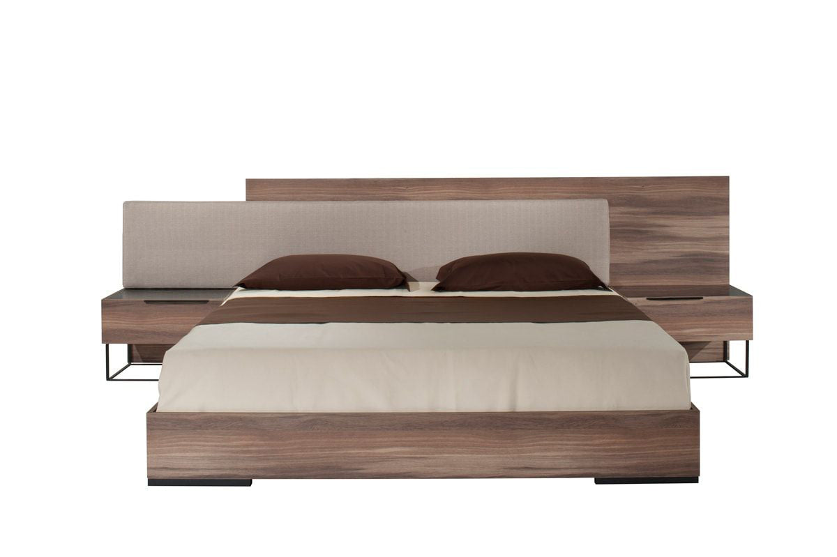 Matteo - Italian Modern Walnut & Fabric Bed by VIG Furniture - View 1
