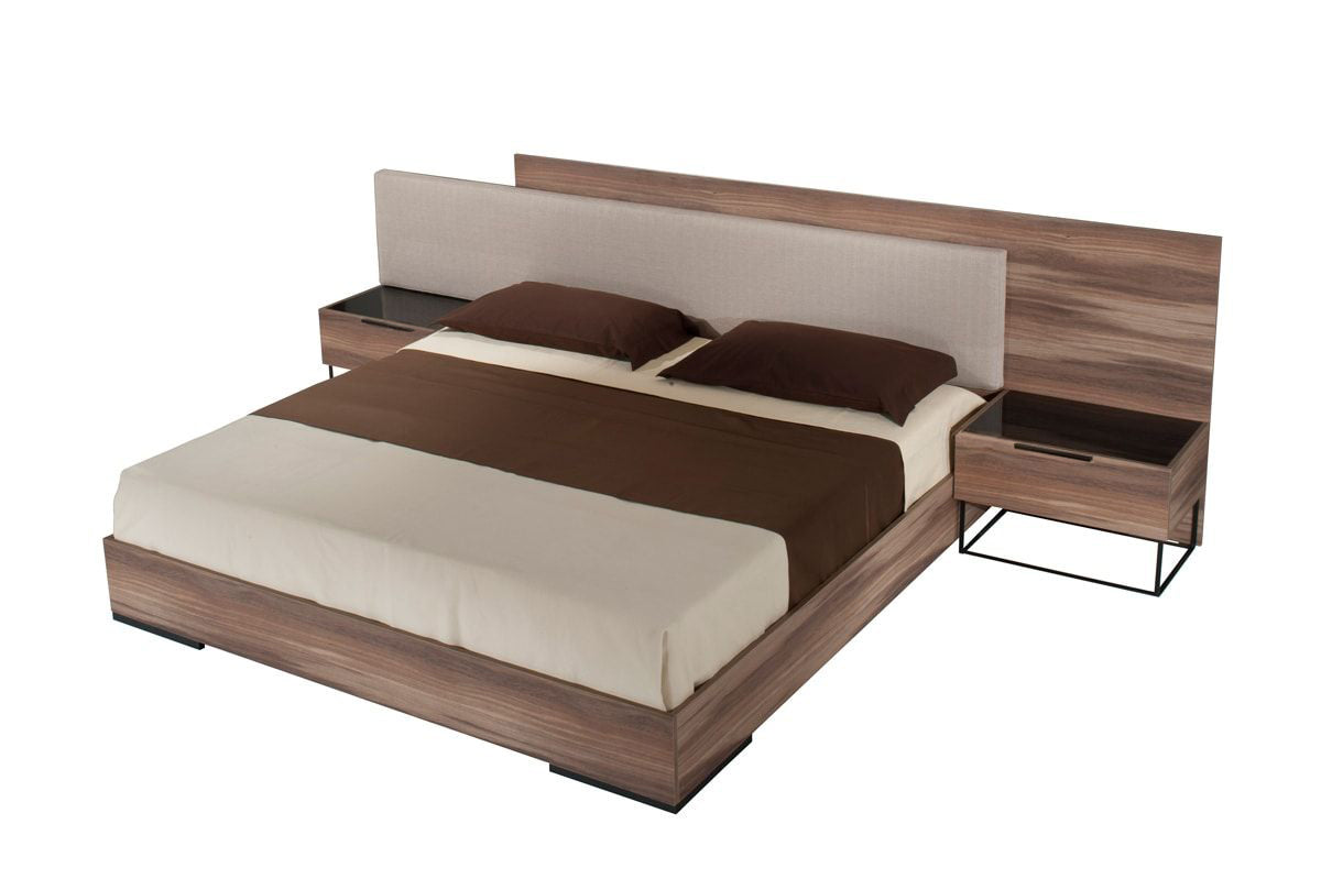 Matteo - Italian Modern Walnut & Fabric Bed by VIG Furniture - View 12