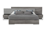 Enzo Italian Modern Grey Oak & Fabric Bed w/ Nightstands by VIG Furniture - View 8