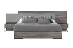 Queen Nova Enzo Italian Modern Grey Oak & Fabric Bedroom Set