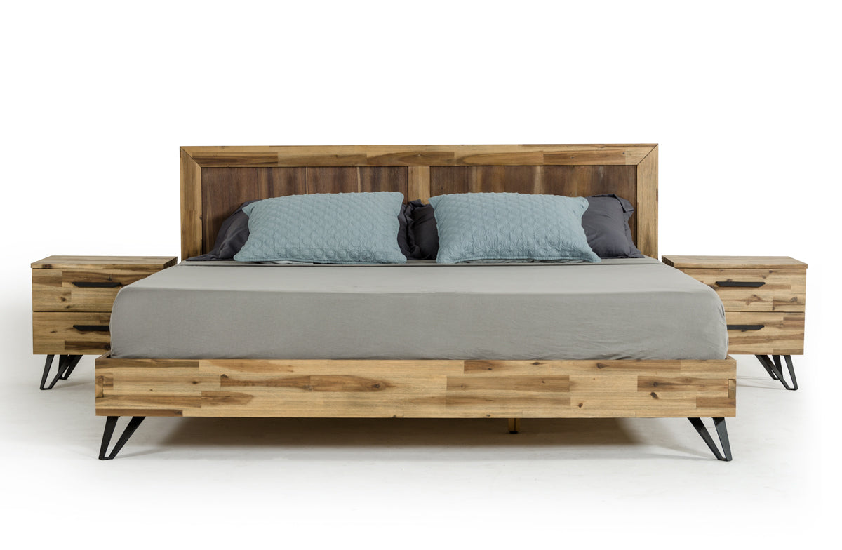 Queen Sala Modern Light Wood Bed by VIG Furniture - View 1