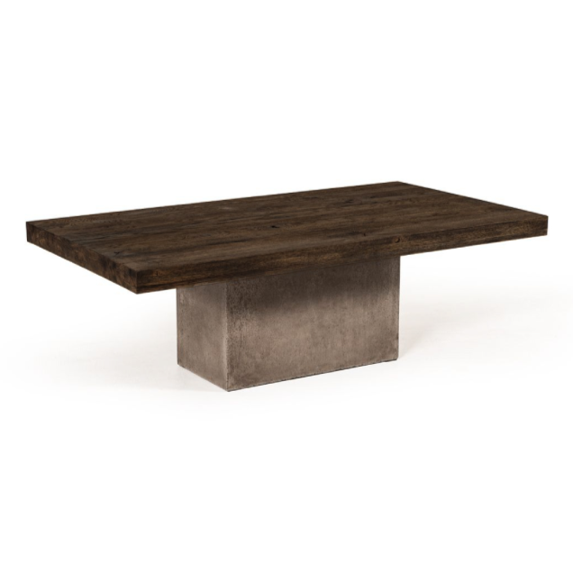 Renzo Modern Oak & Concrete Coffee Table by VIG Furniture - View 2